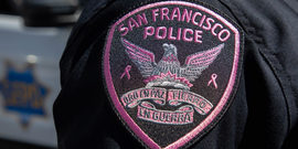 SFPD Pink Patch on Officer's Uniform